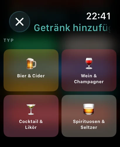 Ein Getränk auf der Apple Watch hinzufügen