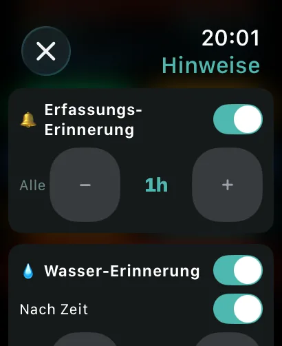 Sitzungshinweise auf der Apple Watch