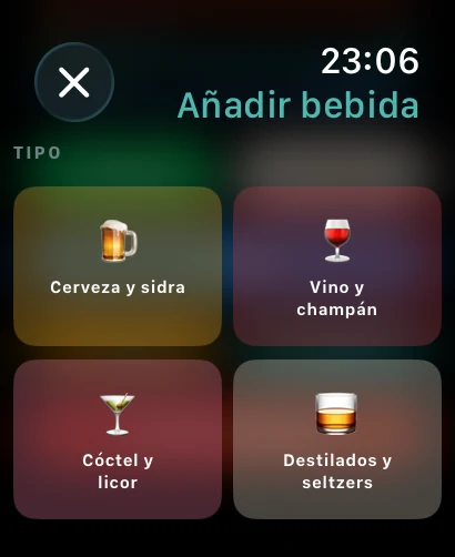 Añadir una bebida en el Apple Watch