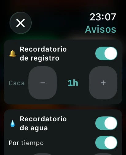 Alertas de sesión en el Apple Watch