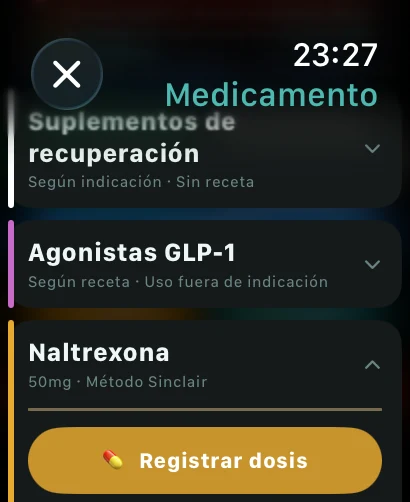 Seguimiento de medicación en el Apple Watch