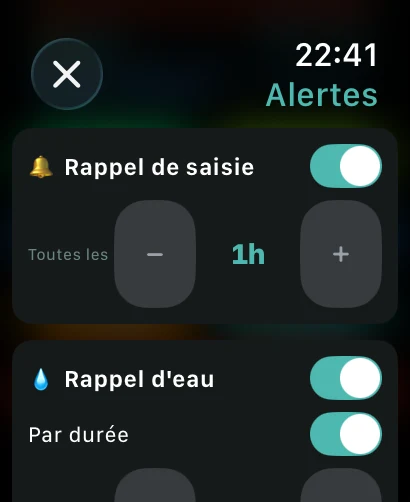 Alertes de session sur l'Apple Watch