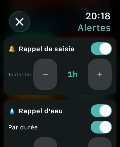Alertes de session sur l'Apple Watch