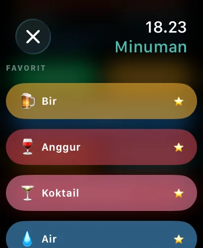 Menambahkan minuman di Apple Watch