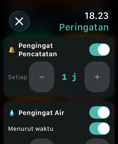 Peringatan sesi di Apple Watch