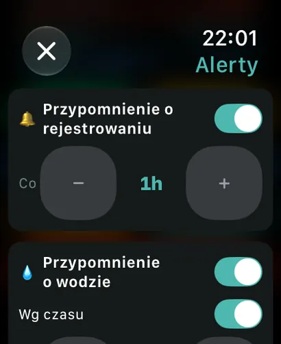 Alerty sesji na Apple Watch