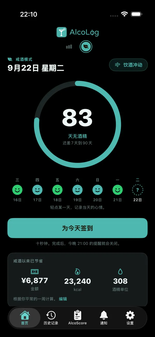 自停止喝酒以来节省的金钱、卡路里和酒精单位
