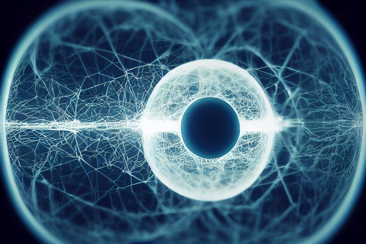An abstract pattern of connected nodes suggesting neural pathways.